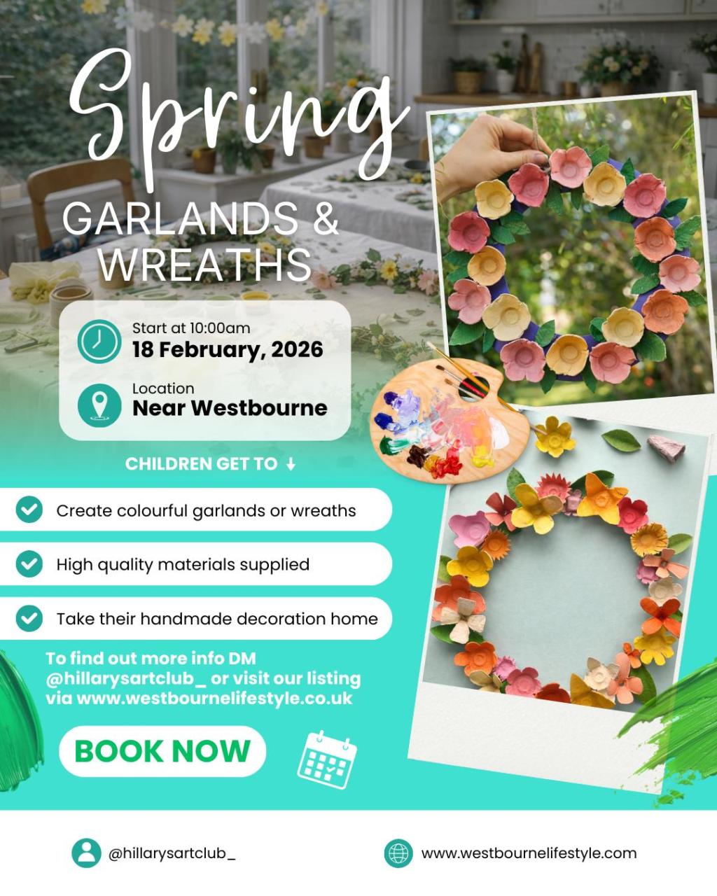 SPRING CREATIVE WORKSHOPS with Hillary’s Art Classes