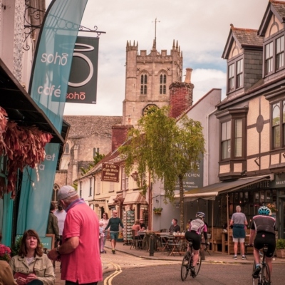 Shopping in Christchurch High Street, Dorset