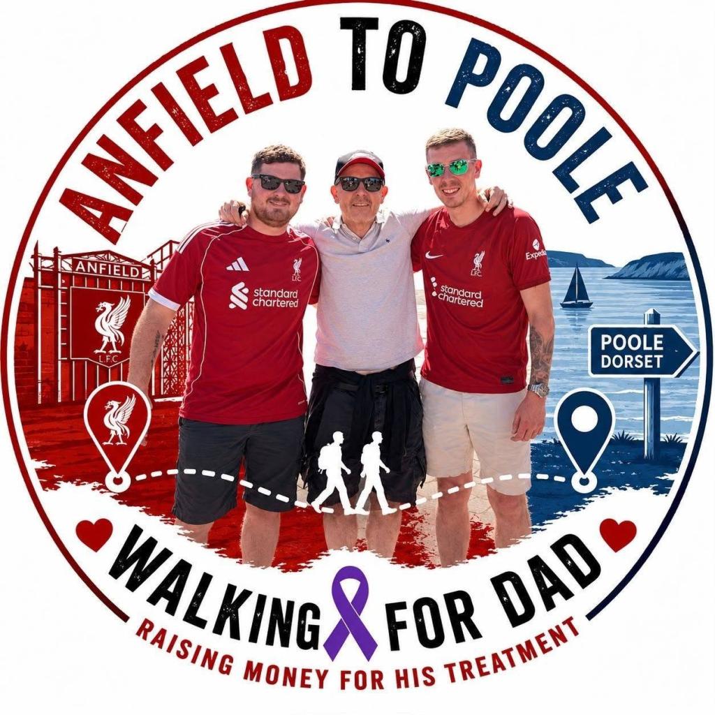 Poole Brothers to Walk 312 Miles from Anfield to Hamworthy for Their Dad