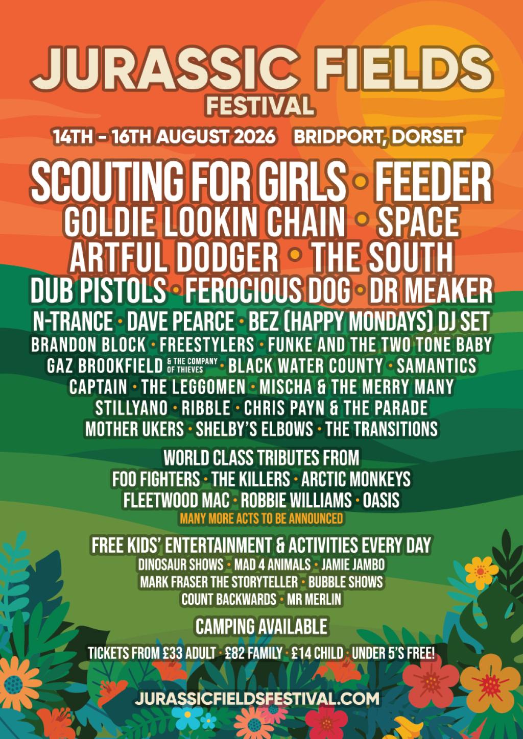 Jurassic Fields Festival | 14 August - 16 August 2026