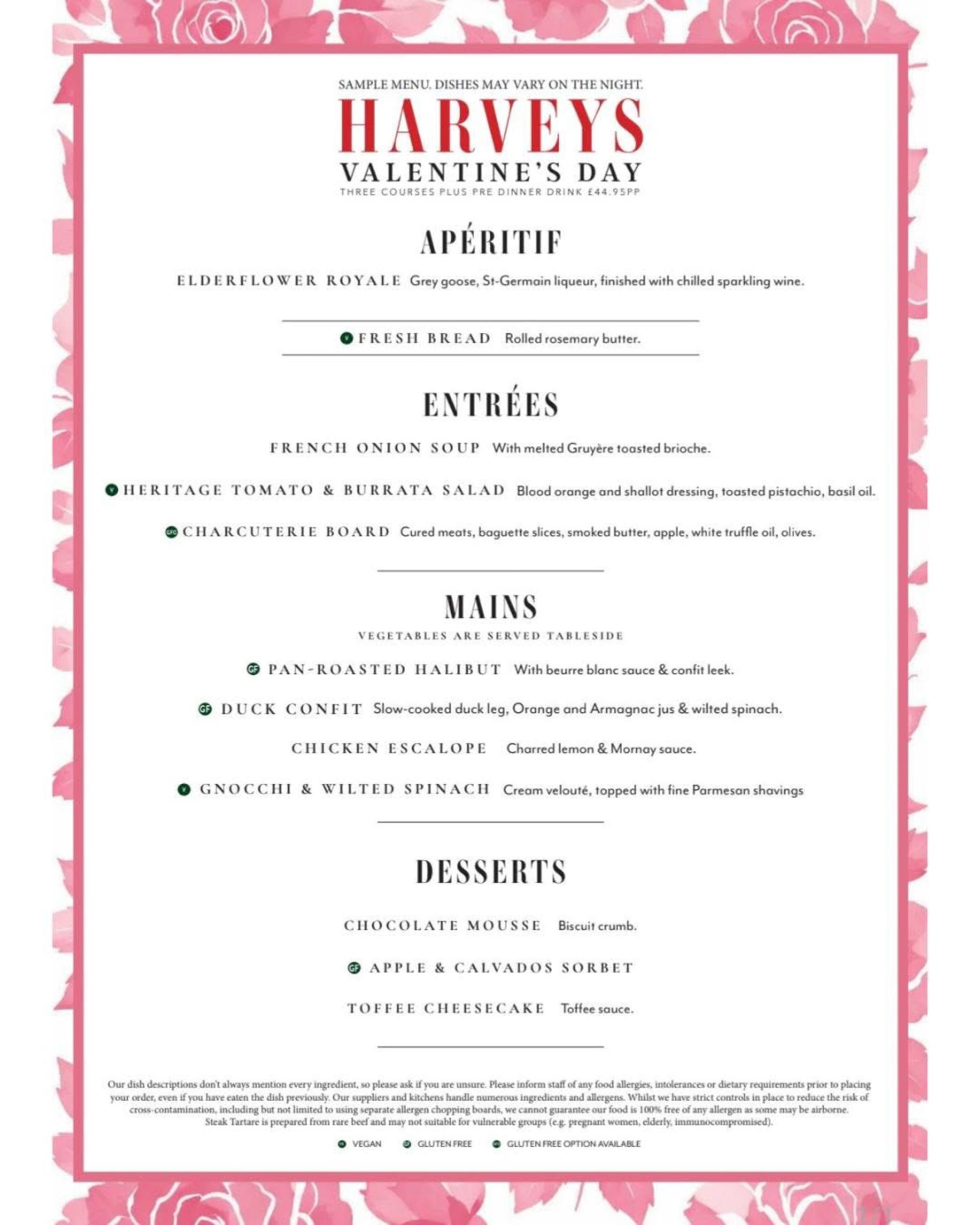 Book a ROMANTIC Valentine’s Dinner at Harveys Westbourne