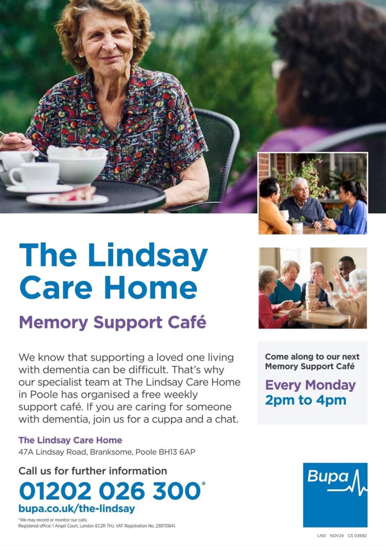 DEMENTIA SUPPORT at the Memory Support Cafe in Branksome