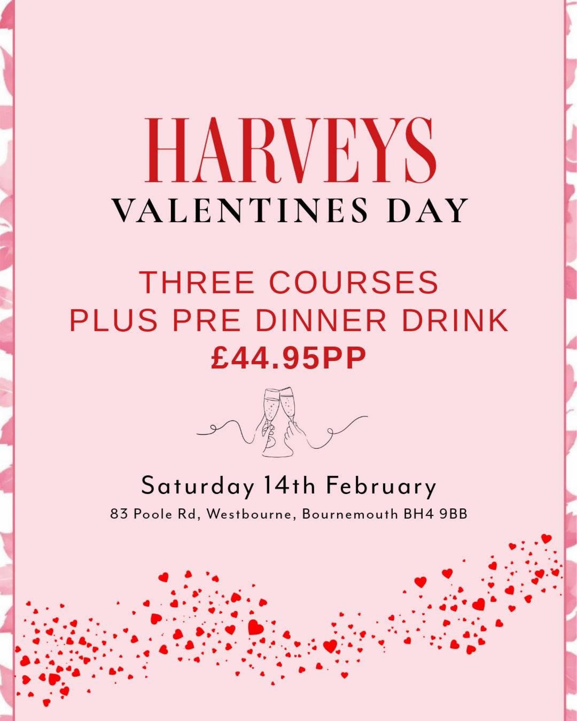 Book a ROMANTIC Valentine’s Dinner at Harveys Westbourne